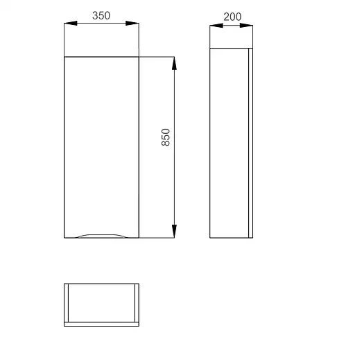 Пенал підвісний Sanwerk Slim "Алесса Air" 35 білий MV0000379 правий, Білий - фото 3