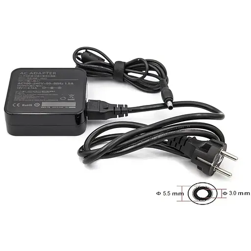 Блок живлення для ноутбуків PowerPlant SAMSUNG 220V, 19V 90W 4.74A (5.5*3.0) wall mount