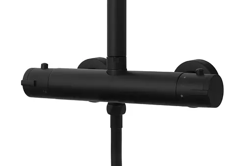 Душова система Corsan Lugo black mat з термостатом CMN023, Чорний матовий - фото 7