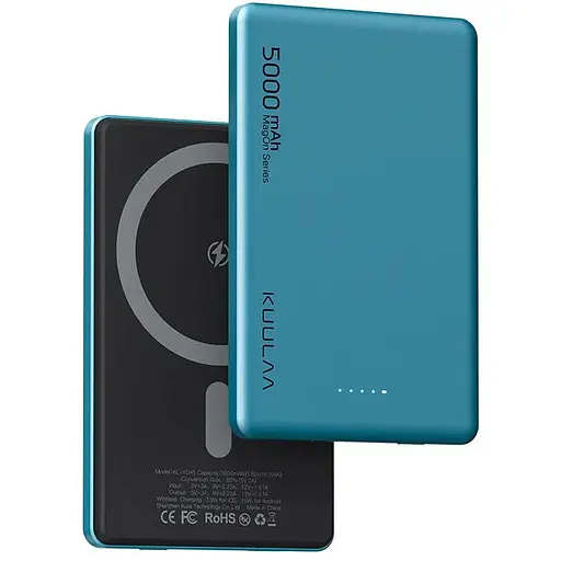 Повербанк MagSafe Kuulaa з бездротовою зарядкою для iPhone 5000 mAh 20W Dark Green