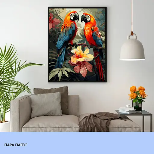 Набор для росписи "Пара попугаев" 40*50 см, IDEA2-GX47439, ТМ "99IDEAS" - фото 3