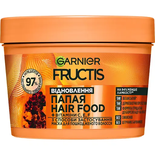 Маска Garnier Fructis Hair Food Papaya для поврежденных волос 400 мл - фото 1