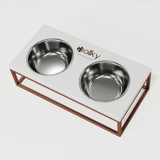 Hollky Base M — миски на підставці для середніх собак та великих котів (2 × 0,95 л) - фото 5