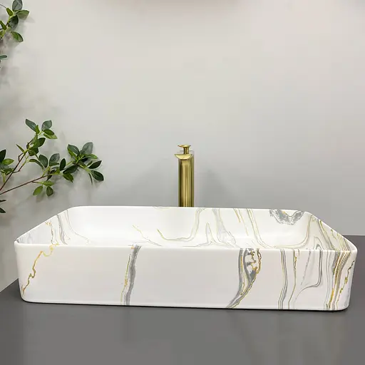 Умивальник VBI Triest stains matt накладний VBI-012705, Мармур - фото 3