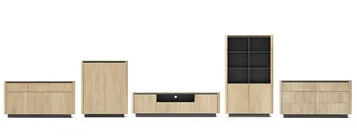 Комод Perfect Home Торро / Torro 3D3S/163 3-дверный с 3 ящиками Дуб кремона/черный (PFH-091415) - фото 7