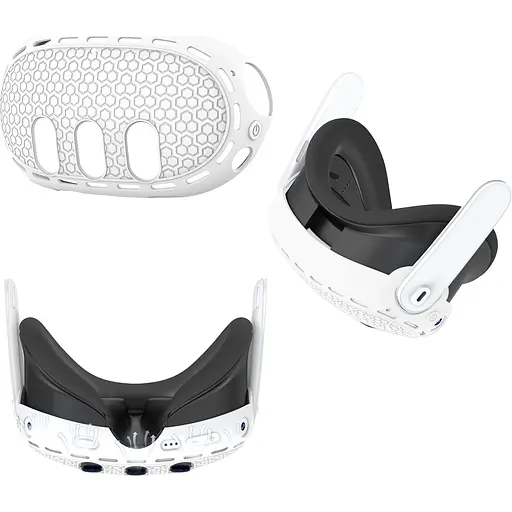 Чохол для VR-окулярів GINWDAY Silicone VR Shell Protective для Meta Quest 3 White [139305] - фото 5