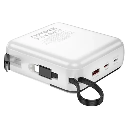 Портативний ЗП Power Bank Borofone BJ64A Distinct 22.5W+PD20W with cable 20000 mAh White - фото 3