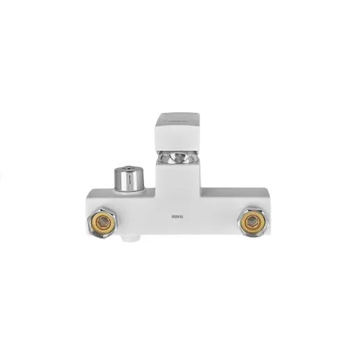 Смеситель для ванны Plamix Kubus-009 EURO SET White (со шлангом, лейкой и кронштейном) (PM0673) - фото 4