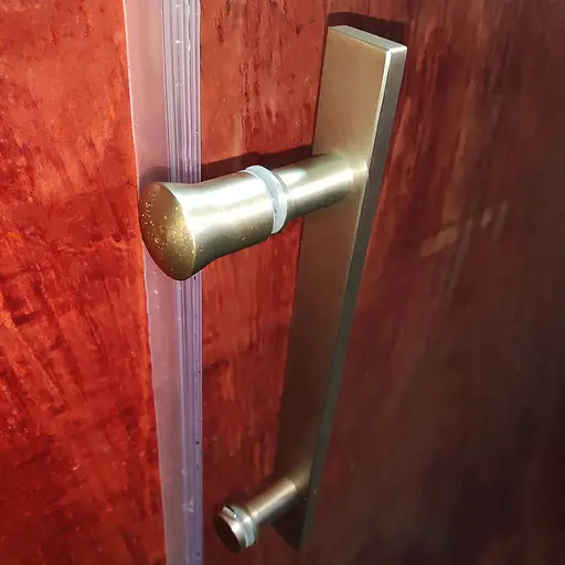 Дверь в нишу Koer SR SD01-120x200-TR-02 прозрачное стекло Easy Clean 8 мм, никель KR5379, универсальная, прозрачная, нержавеющая сталь - фото 6