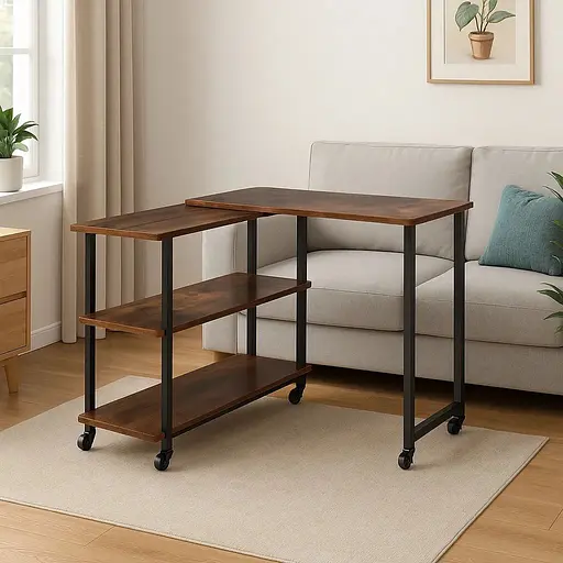 Стол L-образный Costway King вращающийся в стиле Loft - фото 4