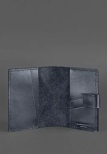 Кожаная обложка для паспорта 4.0 темно-синяя - фото 4