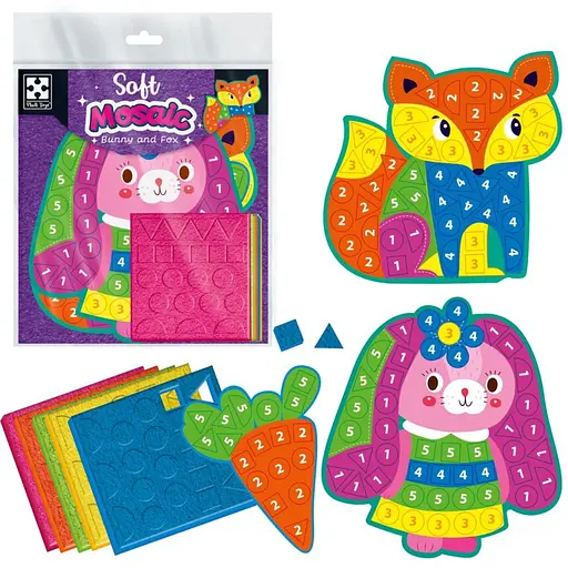 Набор для творчества с плюшевой мозаикой Vladi Toys Зайчонок и Лисичка, VT4511-16