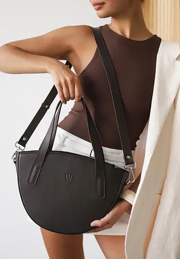 Жіноча шкіряна сумка Bella темно-коричнева - фото 4