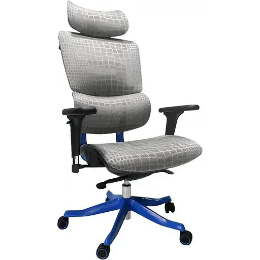 Геймерское кресло GT Racer серое с синим (X-626 Gray/Blue) - фото 2