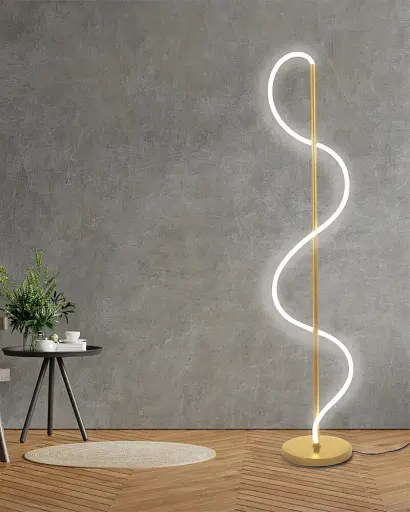 Торшер Goldlux 330192 Emma LED 1x36W 4000K 4300Lm IP20 золотий - фото 2