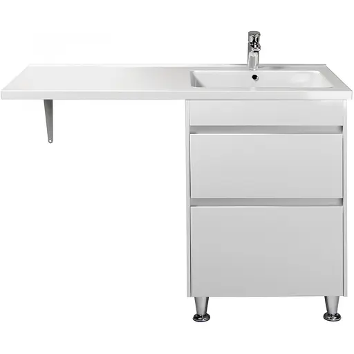 Тумба Мойдодир Wing 60-W з умивальником Rodeo 120 R з крилом над пралкою підлогова Білий - фото 1