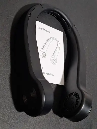 Портативный шейный вентилятор черного цвета с перезаряжаемым. - фото 6