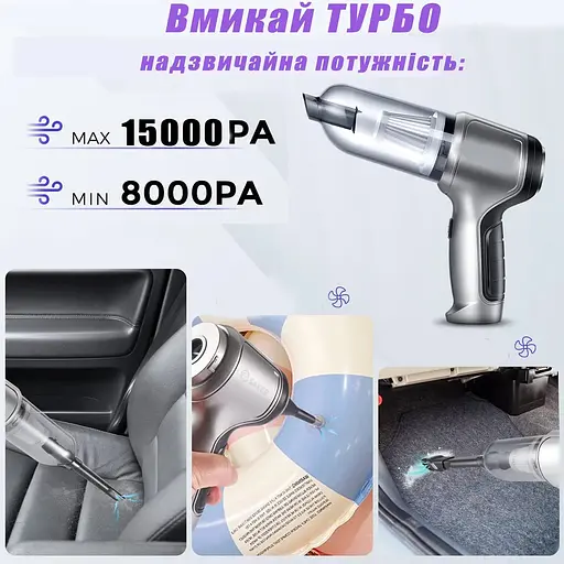 Автомобильный пылесос Suitu ST-6645 Pro мощный ручной беспроводной аккумуляторный мини - фото 3