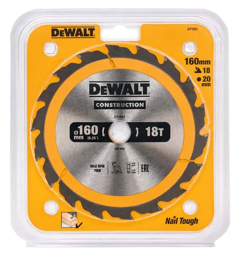 Диск пильный DeWalt Construction 160 х 20 мм 18 зубов (DT1931) - фото 2