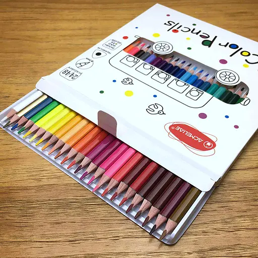 Карандаши цветные двусторонние Acmeliae, 48 цветов (24 шт.), треугольный корпус, 3 мм (+Gold/Silver) - фото 2