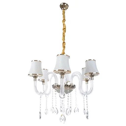 Люстра подвесная Brille классическая с подсветкой LED E14 40W WH (BCL-498S/6)