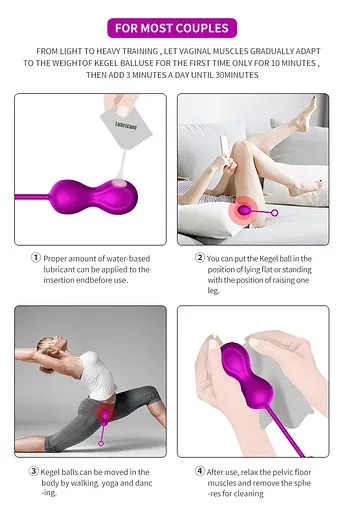 Набір вагінальних кульок Foxshow Kegel Balls Set, 3 шт., фіолетовий - фото 13