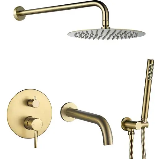 Душова система з виливом VBI Milano brushed gold прихованого монтажу VBI-050110BG, Золотий - фото 1