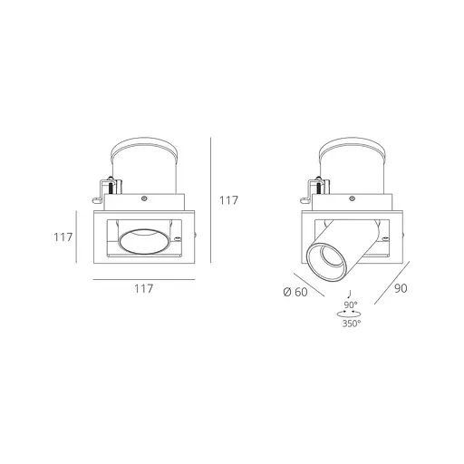 Точковий світильник RGL7117-1 1×12W WH+BK 3000K - фото 2