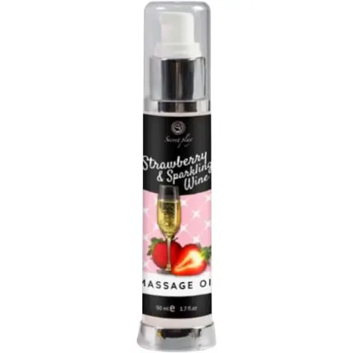 Масажна олія Secret Play Massage полуниця з шампанським, 50 мл