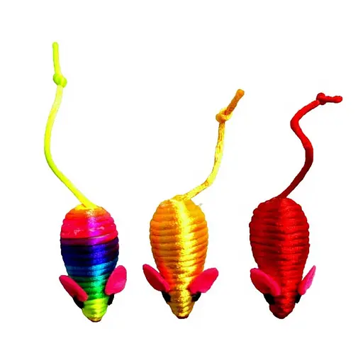 Игрушка для кошек TatraPet Веревочная мышка разноцветная в ассортимете 5 см 