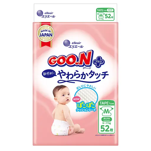 Подгузники GOO.N Plus для детей 6-11 кг размер M 52 шт.