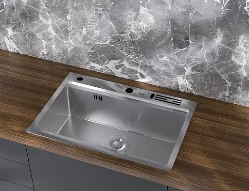 Кухонная мойка накладная из нержавеющей стали 1.5 мм Nett NS-7048, Нержавеющая сталь - фото 5