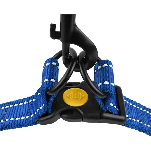 Шлея для собак Barksi Active світловідбивна (обхват грудей 58-71 см ширина 2.5 см) синя - фото 4