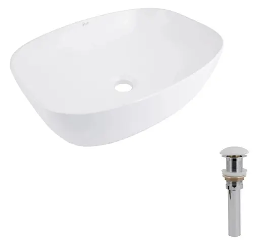 Раковина накладна Qtap Cardinal 600x380x140 White з донним клапаном QT04116257W48465 - фото 2