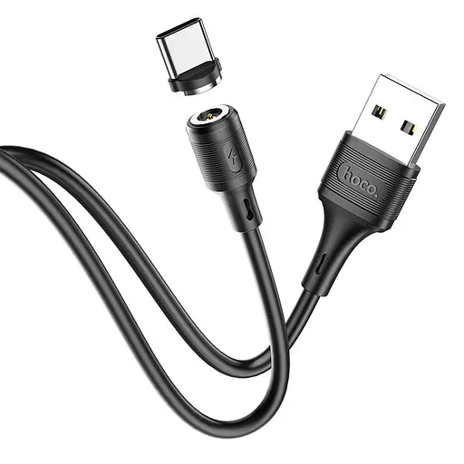 Дата кабель Hoco X52 "Sereno magnetic" USB to Type-C (1m) Чорний - фото 5