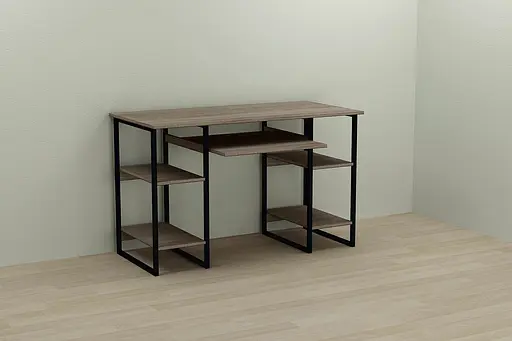 Компьютерный стол Ferrum-decor Тим 75x140x60 черный ДСП Дуб Сонома Труфель 16мм (FRD-103962) - фото 6