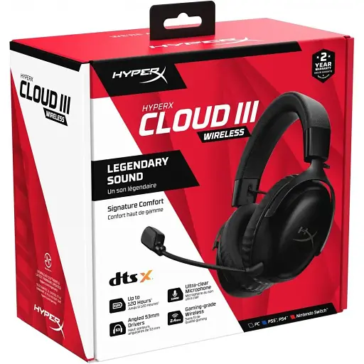 Наушники с микрофоном HyperX Cloud III Wireless Black (77Z45AA) - фото 8