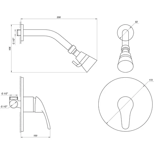 Змішувач для душа Globus Lux SOLLY GLSO-0105S - фото 4