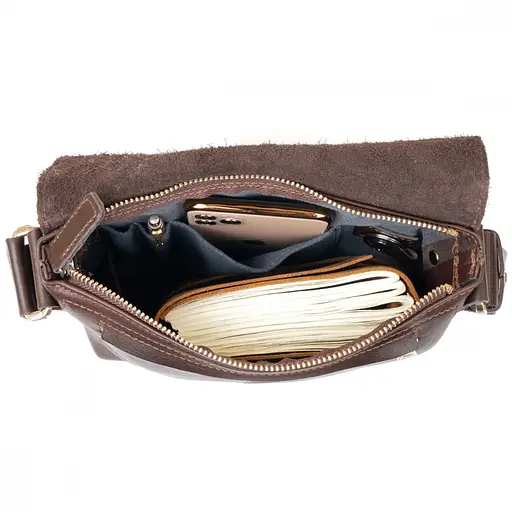 Чоловіча шкіряна сумка GRANDE PELLE 22х22х5,5 см sum0022206 - фото 7