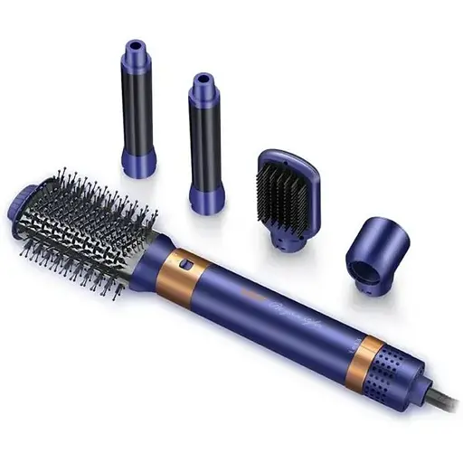 Фен-щітка VGR V-487 Violet 5-в-1 для сушки, укладки та завивки волосся Синій 800 Вт - фото 1