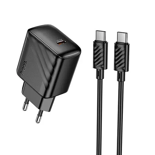 Адаптер сетевой HOCO Type-C to Type-C Cable Puerto single-port charger set CS24A |1Type-C, 25W/3A| - фото 1