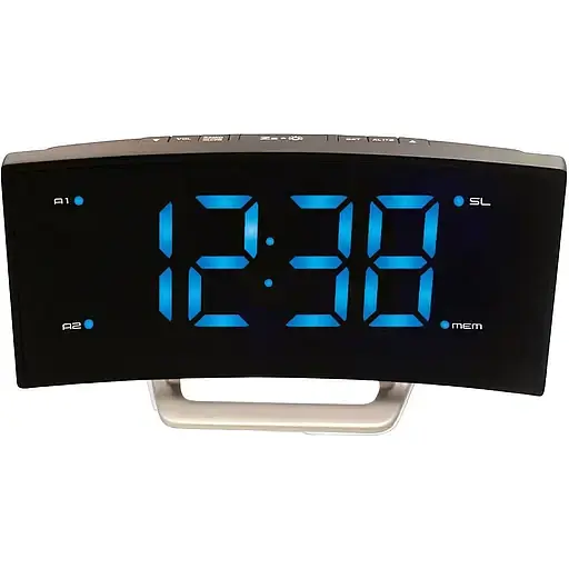 Часы настольные с радио Technoline WT460 Blue LED Black/Silver (WT460 blaue LED) - фото 1