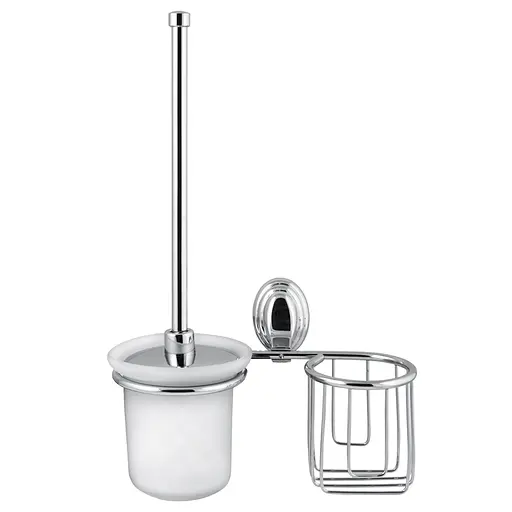 Йоржик настінний з кошиком Zerix LR1510-1 LL1413, Хром - фото 2