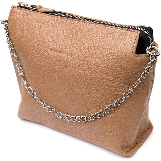 Кожаная женская сумка Grande Pelle 26х22х13 см sum0023605 - фото 1