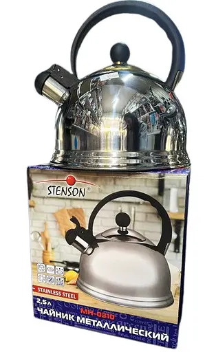 Чайник із нержавіючої сталі Stenson MH-3510 2,5 л зі свистком нержавіюча сталь - фото 2