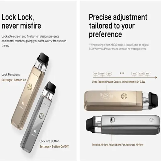 Под-система Vaporesso XROS PRO 2 30W Pod 2000mAh 3ml электронная сигарета Kit Glittering Silver (18820) - фото 5