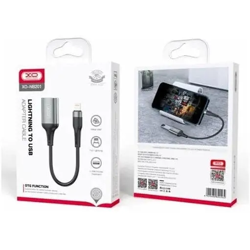 OTG-адаптер XO NB201 USB 2.0 Lightning перехідник для айфонів