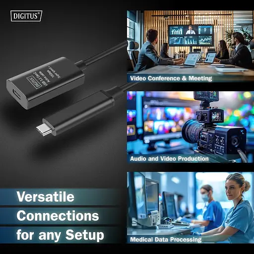 Digitus Подовжувач DIGITUS USB 3.2 Gen2 Active Cable 10G, C/M-C/F, 5м, чорний - фото 7