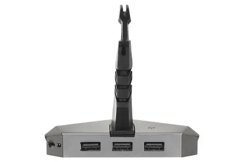 Тримач кабелю 2E GAMING "Bungee Scorpio", Grey, 7 режимів LED-підсвічування з сенсорним керуванням, 3xUSB 2.0, кардрідер microSD, 1 x microUSB, 1.2 м (2E-MB001U)