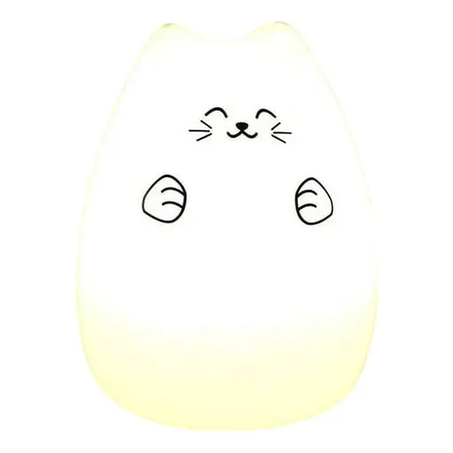 Дитячий силіконовий нічник Милий Кошеня 7 кольорів LED